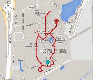 Hollywood Studios 1.39 Miles / 2.23 Kilometers